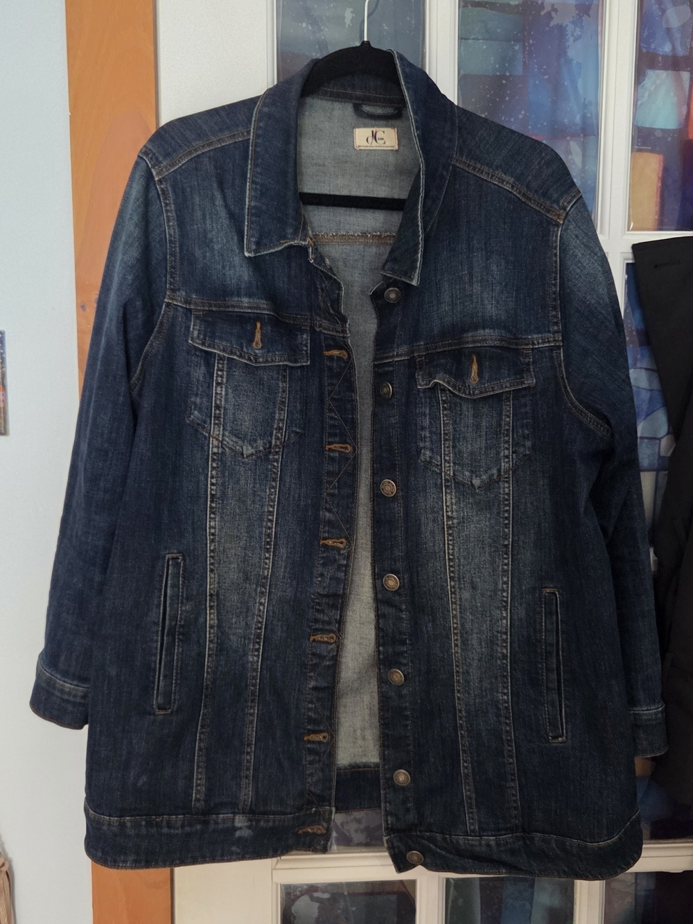 Dark Wash Denim Jacket - Classic Button Front